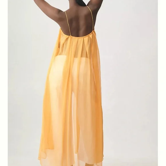 Sunday in Brooklyn Sheer Longline Cami in Orange - O/S - Picture 3 of 13